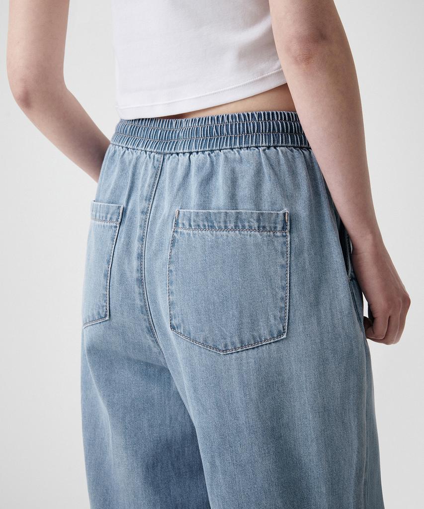 MUSINSA STANDARD WOMAN Women'S Lightweight Wide Elastic Denim Pants [Light Indigo]