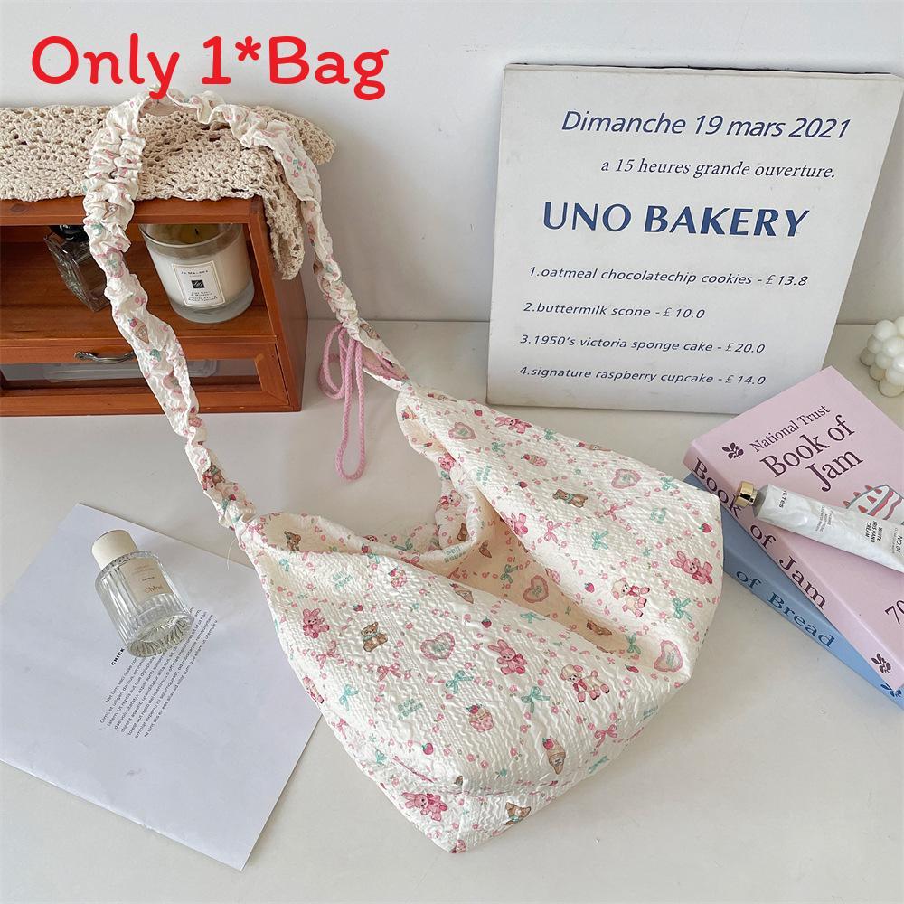 Cartoon Pattern Polyester Small Shoulder Bag With Drawstring For Casual Daily Use