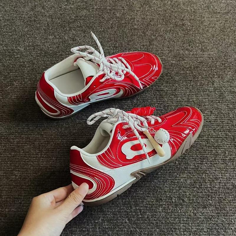 Retro Versatile Baseball Moral Training Shoes Women's 2025 Summer New Breathable Thin-soled Casual Sports Racing Forrest Gump Shoes
