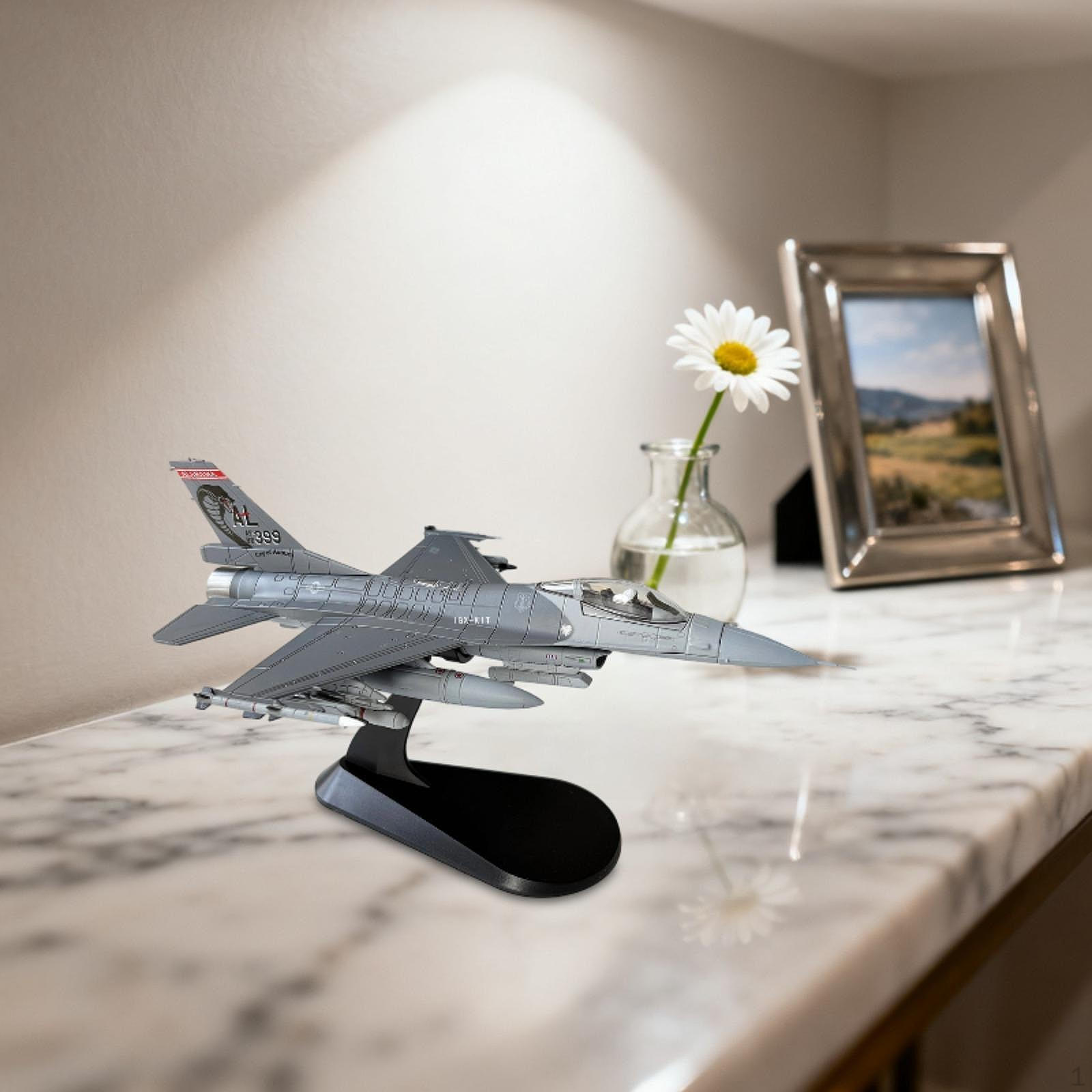 

1/72 F-16C Diecast Plane Model Fighter Simulation Realistic Airplane Aircraft for Home Bedroom
