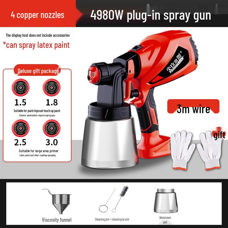 Electric Paint Spray Gun, High-Power 220V, Small Latex Sprayer for Household Use, High Atomization.