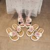 Fashion Flower Female Shoes Womens Slippers Outdoor Slides String Bead Fashion 2025 Flat Summer Luxury Floral Shoes Woman 2025 Flower Fe