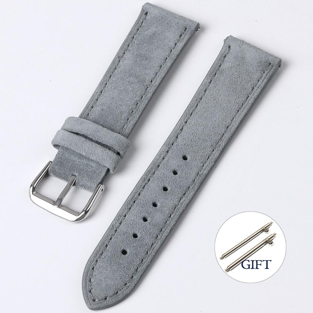 Watchband Vintage Suede Strap for Seiko Cowhide Leather Watch Band for Omega for Rolex  Stitching Bracelet Sport Quick Release Replacement