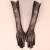 Fashion Thin Bridal Etiquette Gloves Stage Feather Sleeves Long Stretchy Elbow Tulle Opera Gloves Costume Evening Party Gloves