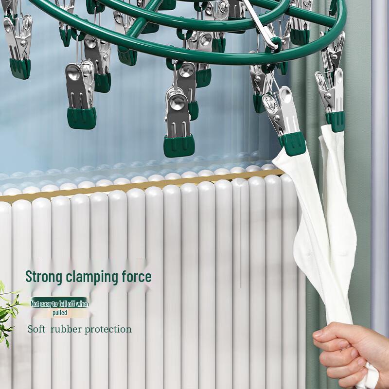 Stainless Steel 24-Clip Windproof Drying Hanger