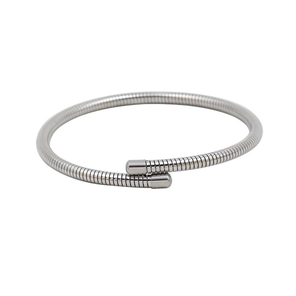 European  American Style Stainless Steel Layered Bracelet with Round Ring – Bold Personality Design