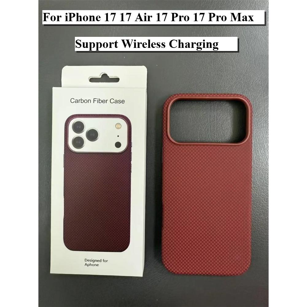 Offizielle Kevlar-Kohlefaser-Textur-Hülle mit Box für IPhone17 Pro Max 17 Pro 17 Air 17 für Magsafe Wireless Charging Cover