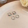 Four-piece Set of Colored Zircon Ear Buckles for Women's New High-end Foreign Gas Earrings, Versatile Spice Girls Earrings.