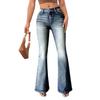 Damenhose Spice Girls Jeans Hoher Stretch-Taschenstickerei Vintage Jeans Slim Hip Lifting Flares