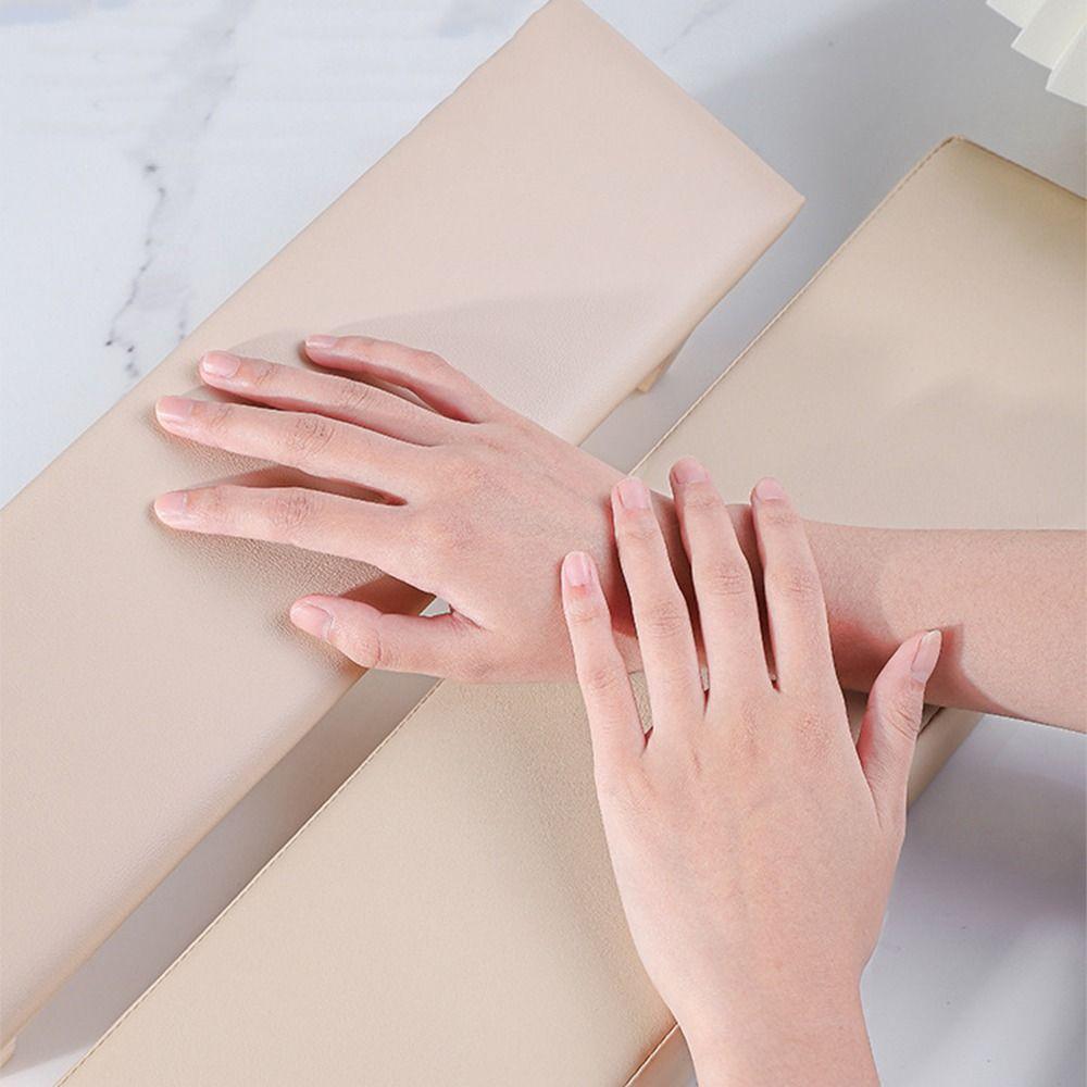 Space-saving Nail Arm Rest Cushion Wooden Base Nail Art Stand Beveled Hand Pillow  Manicure Tool