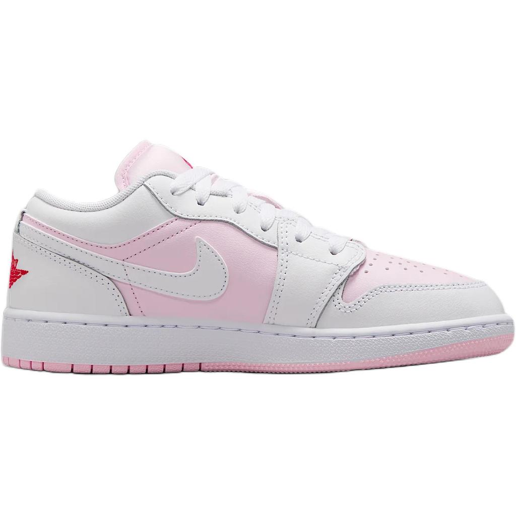 Air Jordan 1 Low GS Pink Foam Kids Sneakers Fire-Red White 553560-608
