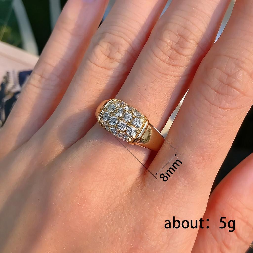 2026 New European and American Gold Inlaid Elegant Women's Zircon Ring Trendy Elegant Banquet Personalized Jewelry