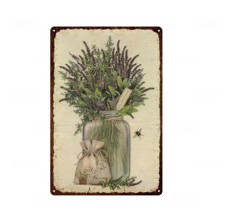 Flower Vintage Shabby Metal Tin Sign Artistic Tin Painting Indoor Home Living Room Decor Pin Up Man Cave Wall Sticker Tin Pla