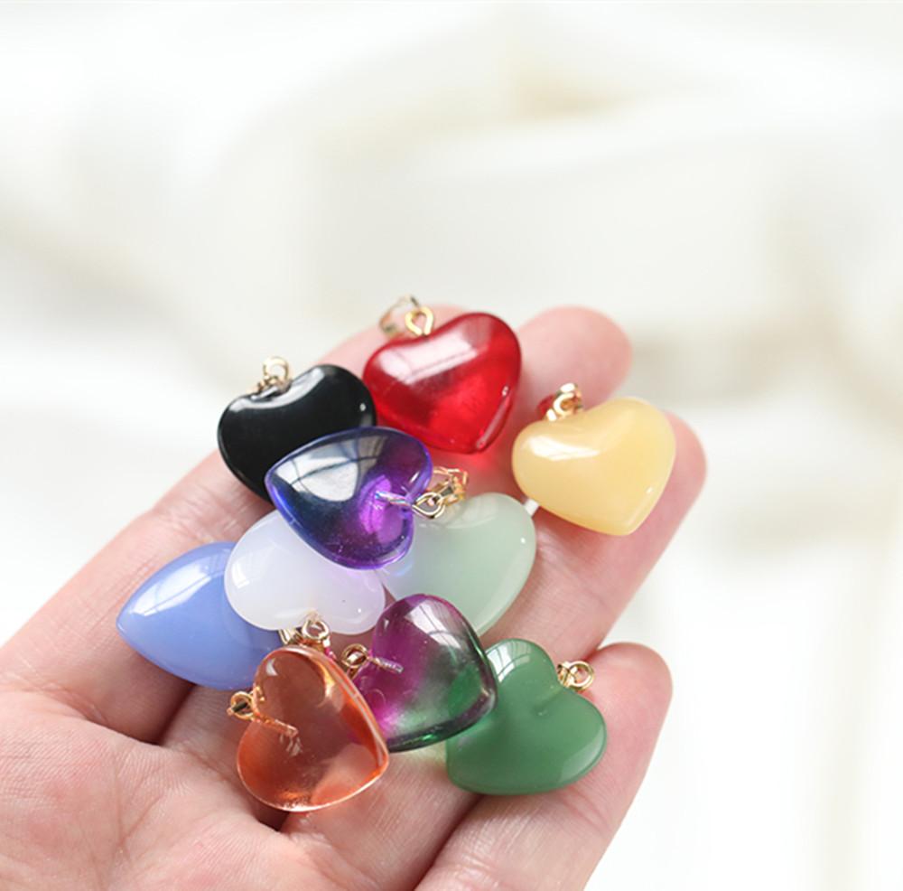 10Pcs 20x22mm Czech Lampwork Crystal Glass Heart Beads Charms Pendant DIY Handmade Jewelry Making Necklaces Earrings Supplies