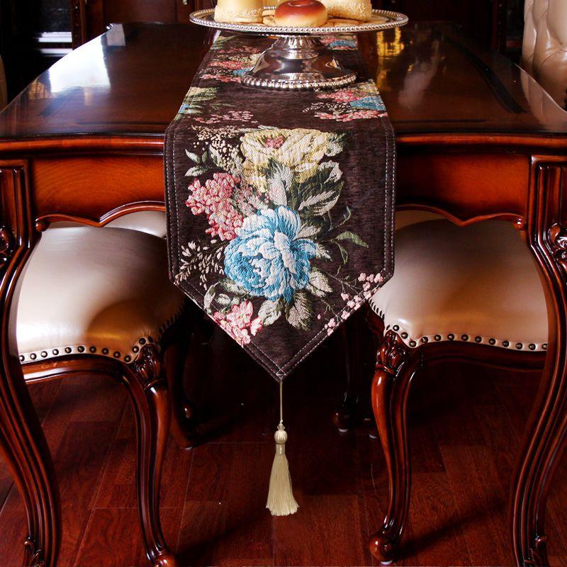 Europejski stół żakardowy, stolik do herbaty i szafka pod telewizor, antypoślizgowy długi ręcznik, koralikowy frędzel, wisiorek, dekoracja meblowa, obrus