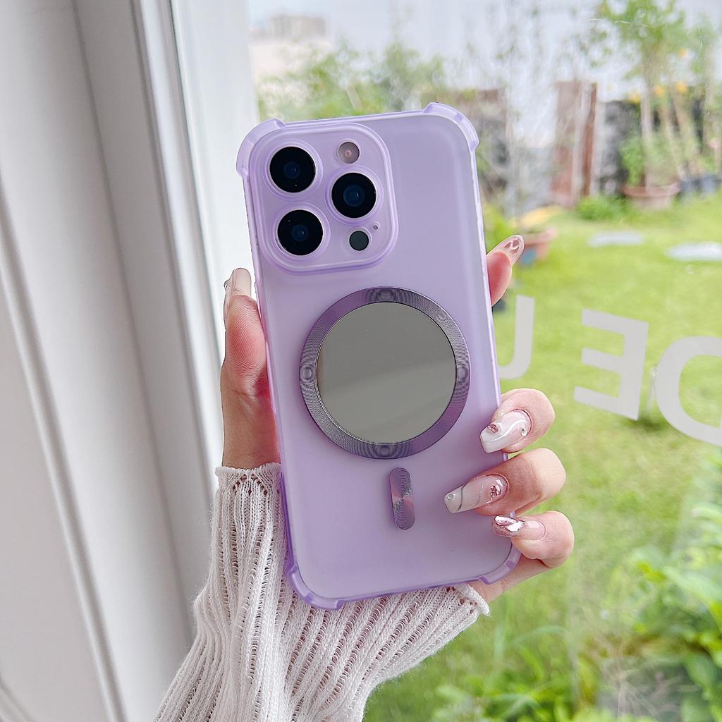 Translucent Silicone Phone Case with Mirror for Realme C85 Pro C65 4G C35 C21 C15 & More Models Shockproof Bumper