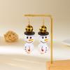 Creative Wooden Christmas Santa Claus Snowman Dangle Earrings Handmade Cartoon Drop Earring Holiday Jewelry Gift For Women Men