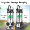 370W/750W Stainless Steel Submersible Pump Drainage Irrigation Self-priming Sewage Pump Agricultural Pumping Garden Tools