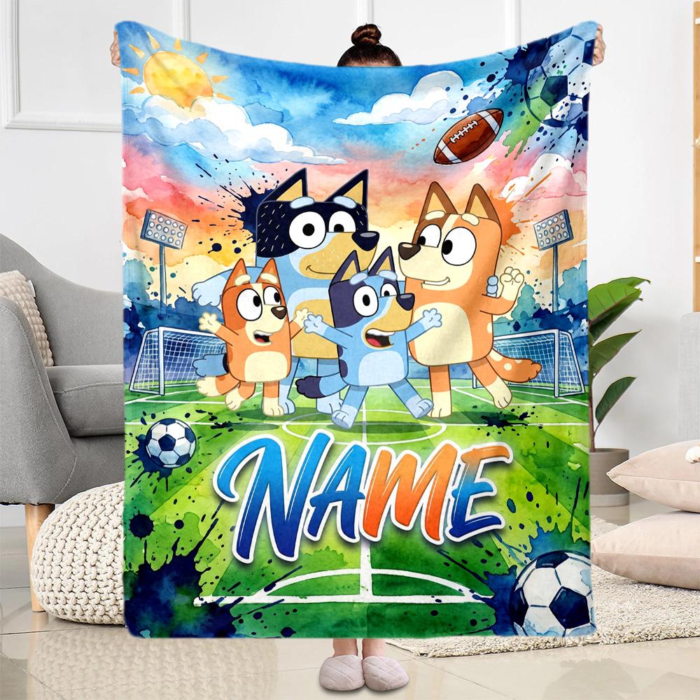 Football Fun Friends Customize Your Name Blanket Lightweight Customizable Blanket Durable Comfort Throw For Home Decor Bedding Picnics Bed