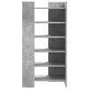 VidaXL Armoire à chaussures gris béton 52x37,5x100cm bois d'ingénierie, rangement de chaussures, armoire de rangement de 848447