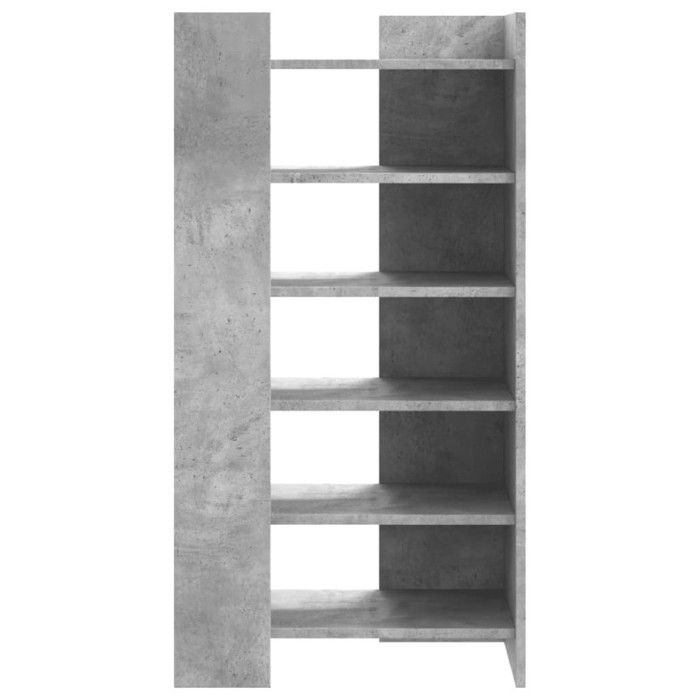VidaXL Armoire à chaussures gris béton 52x37,5x100cm bois d'ingénierie, rangement de chaussures, armoire de rangement de 848447