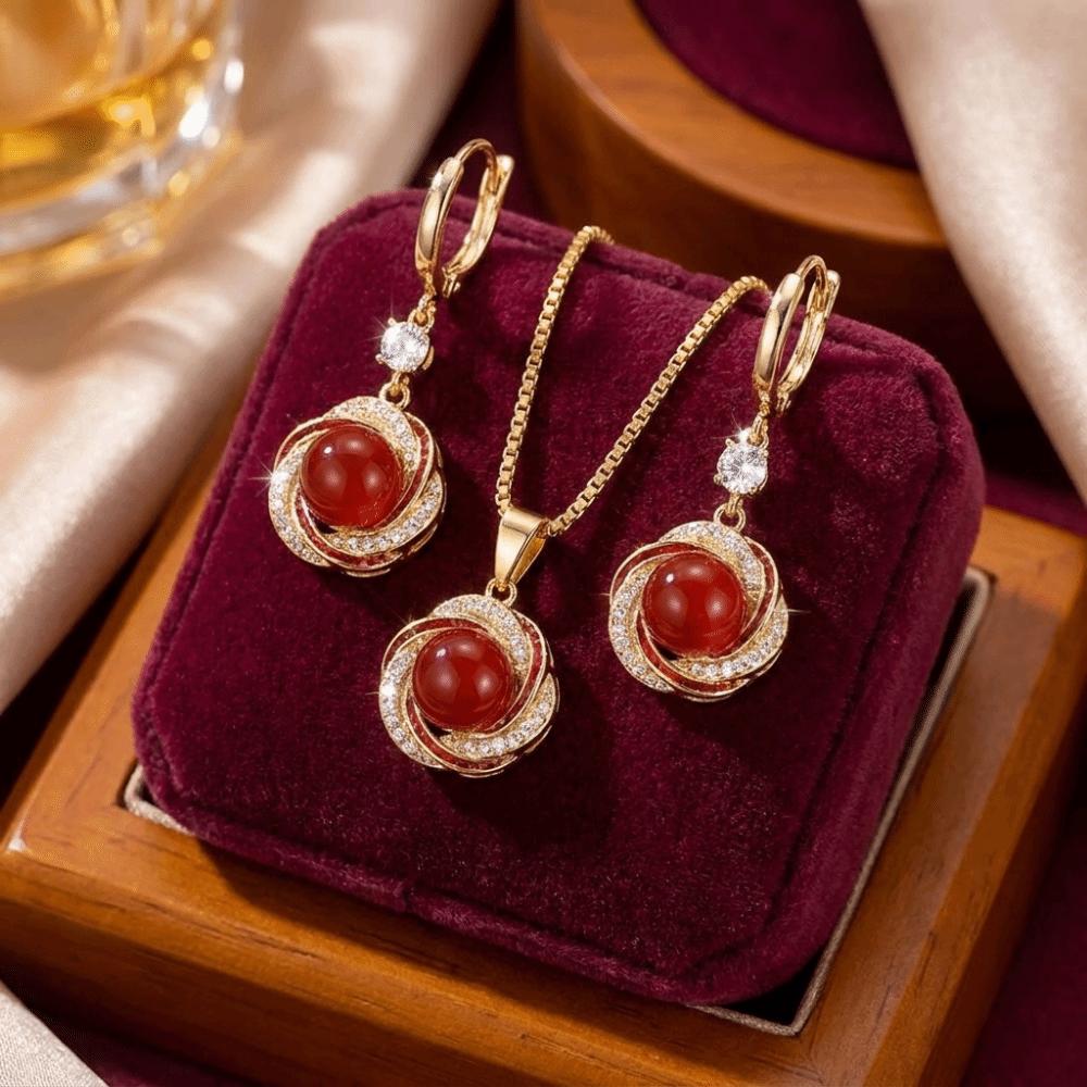 Versatile Zircon Jewelry Sets Dainty Necklace Earrings Sets Imitation Pearl Jewelry Sets For Women