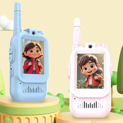 Video Intercom Kids Walkies Talkies 2 Pack Rechargeable Screen Display Toy Radios for Boys Girls Indoor Play Camping Hiking