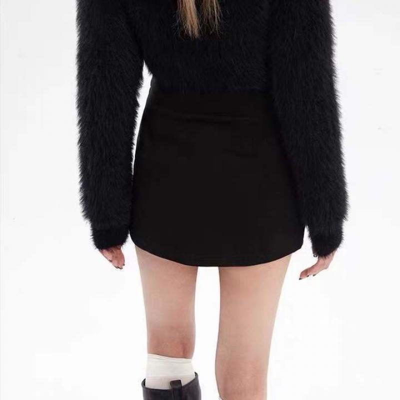 Sexy dělená sukně Dámská mini sukně A-line Léto Nové Retro Černé Šortky Vysoký Pas Úzké boky Široké nohavice Dámské