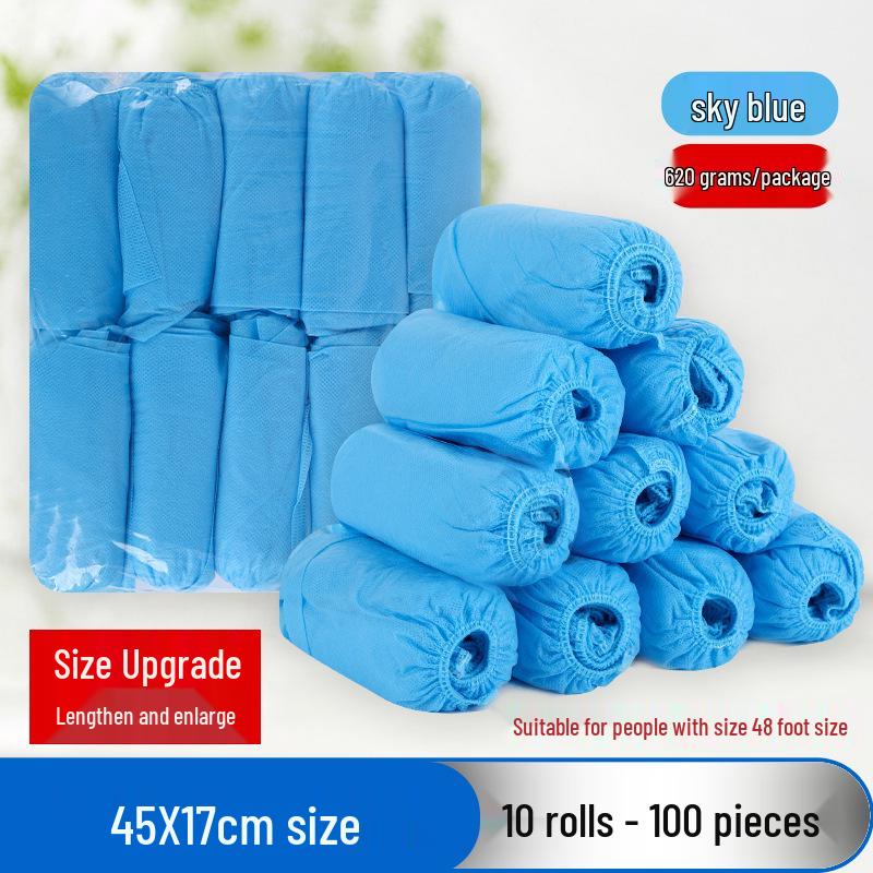 XL Thickened Non-Slip Non-Woven Disposable Shoe Covers for Indoor Use - Dustproof Overshoes for Adults