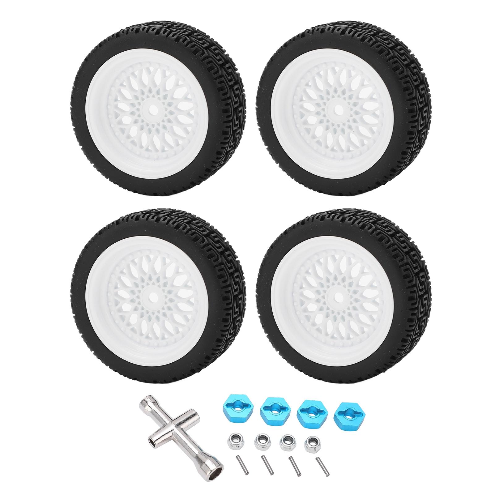 

4PCS 1 10 RC Rubber Tires High Abrasion Resistance Good Grip Stable RC Rubber Wheels Set for 1 10 RC Cars білий