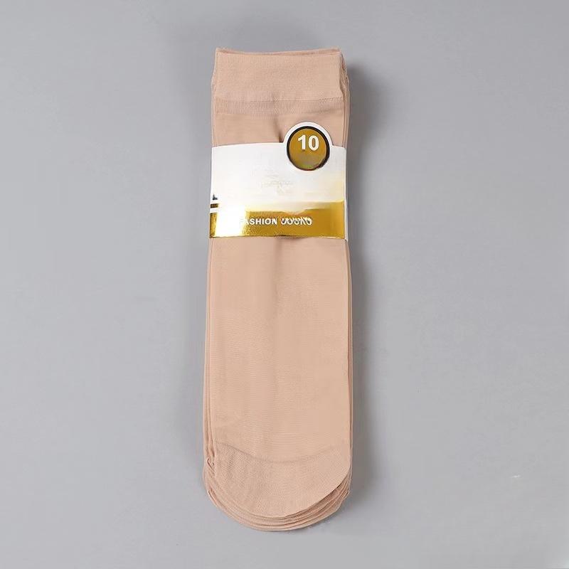 10 Pairs of Men's Summer Thin Wear Resistant Breathable Anti Hook Silk Tube Socks