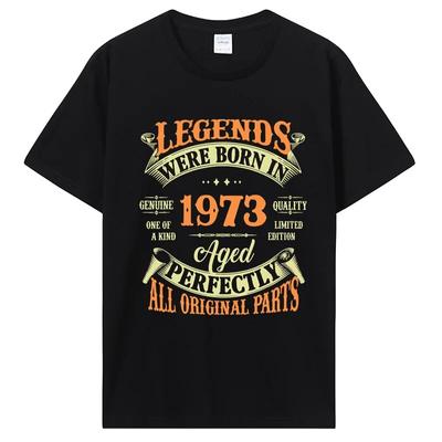 Funny Vintage 1973 Husband T Shirt Summer Style Graphic Cotton Tshirt Streetwear Birthday Gifts T-shirt Oversized Unisex Clothing