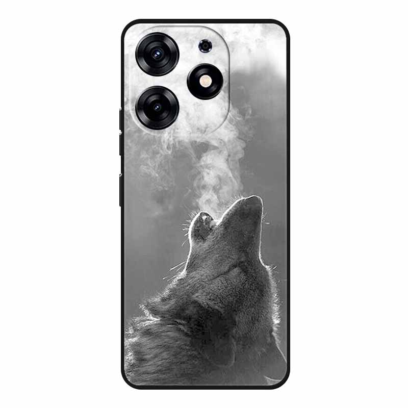 For Tecno Spark 20 Pro Case Wolf Soft Silicone TPU Back Cover Phone Cases For Tecno Spark20 Pro KJ6 Cute Animals Protector Funda