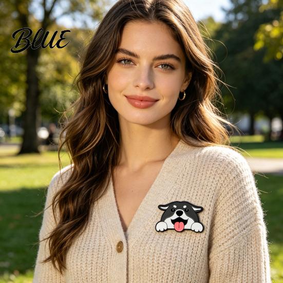 Dog Brooch Unisex Cartoon Pet Design Zinc Alloy Pin Badge