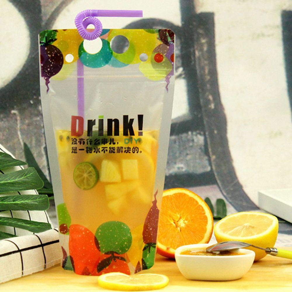 Bustine da 450ML con Cannuccia Contenitore per Succhi Sacchetti Durevoli per Bevande