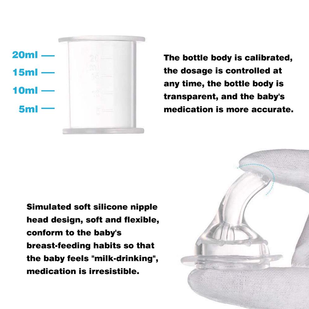 Baby Medicine Feeder Dispenser Syringe Dropper Feeder Infant Feeding Utensils with Nipple Pacifier for Feeding Medicine Water Juice or Other (Pink)