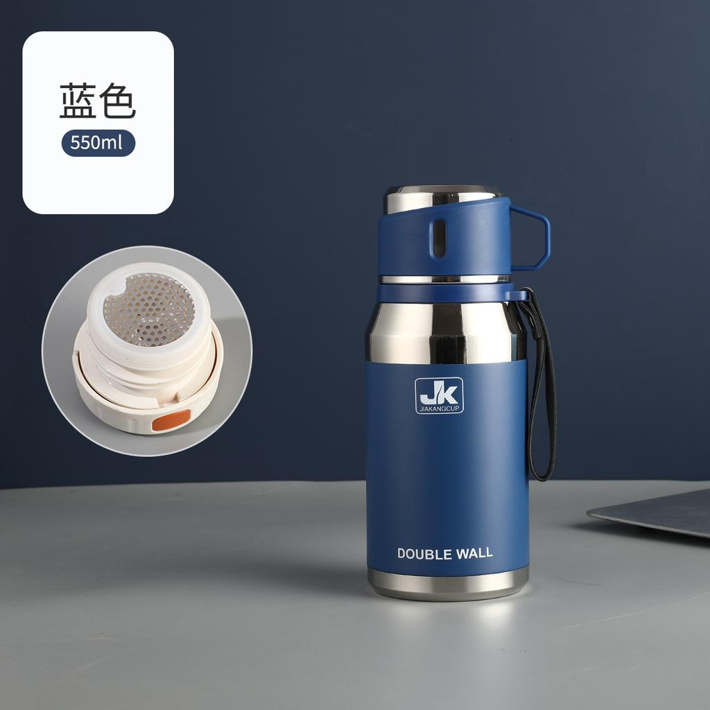 Water Bottle All Steel High Vacuum Thermos Cup Stainless Steel Double Cover Large Capacity Outdoor Water Cup Travel Kettle Tea Separation