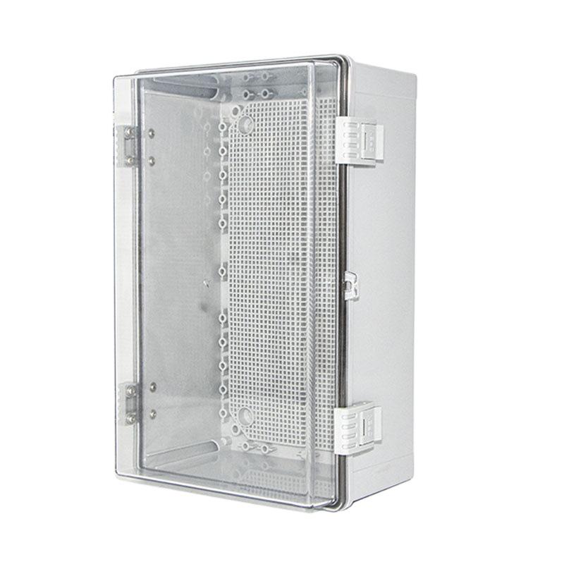 ABS Plastic Waterproof Distribution Box: Engineering Sealed Weak Current Box with Industrial Rainproof Meter Hinge.