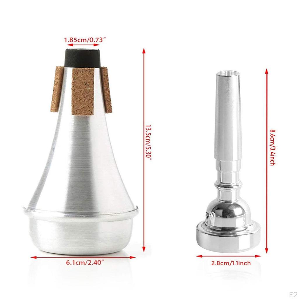 Trumpet Mute and Mouthpiece Replacement Simple Installation Wear Resistant with Cork (3C 5C 7C) for