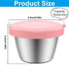 70ML 6Pcs Salad Dressing Container Set Portable Stainless Steel Small Condiment Containers with Silicone Lids Leakproof Dipping
