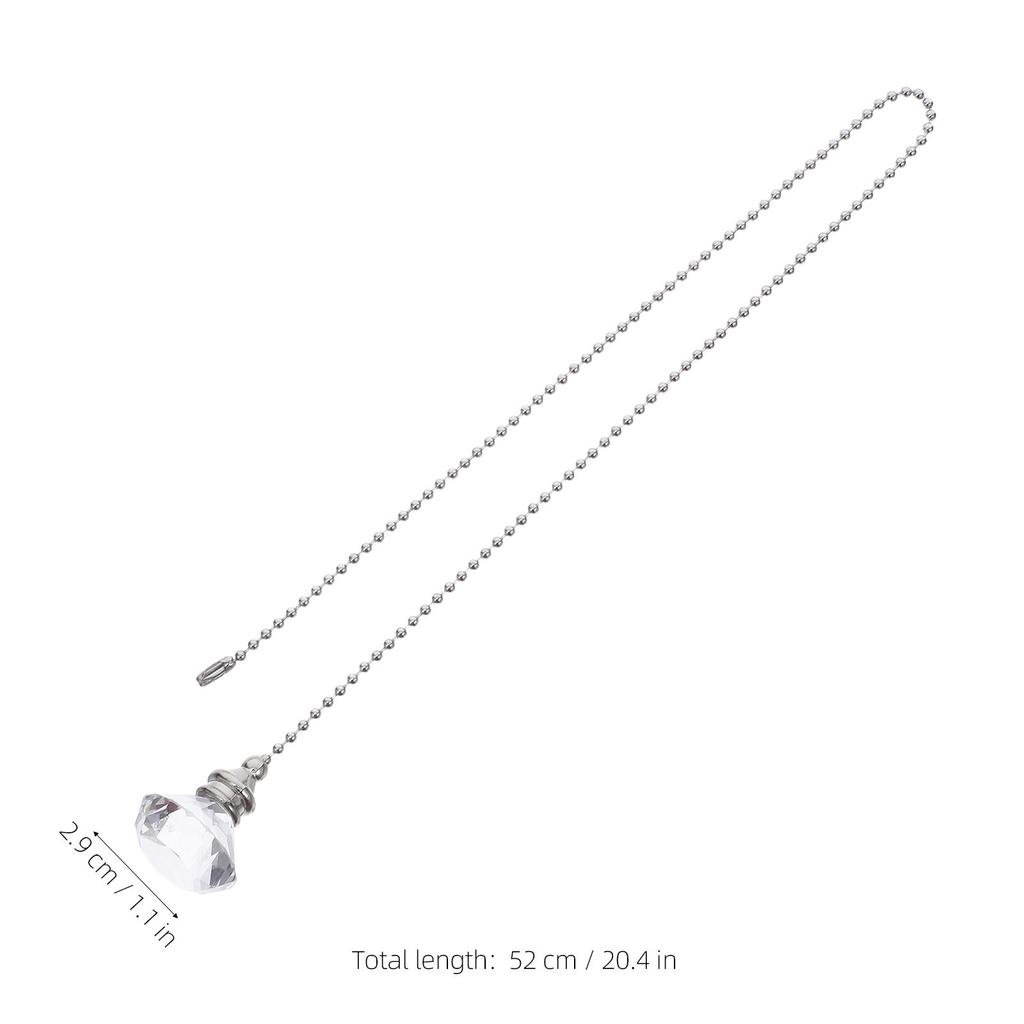 2Pcs Crystal Fan Chain Pull Extenders Decorative Hanging Pull Cord Replacement for Ceiling Fans Light Fixtures Pendant Charm