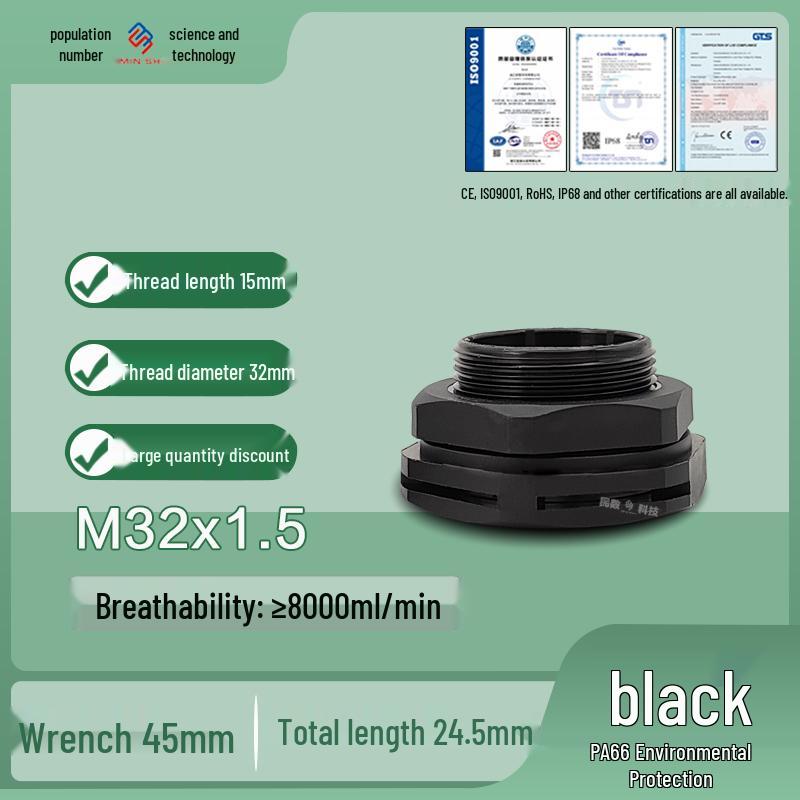 M12 Waterproof Breathable Nylon Automatic Vent and Pressure Relief Valve for Fermentation