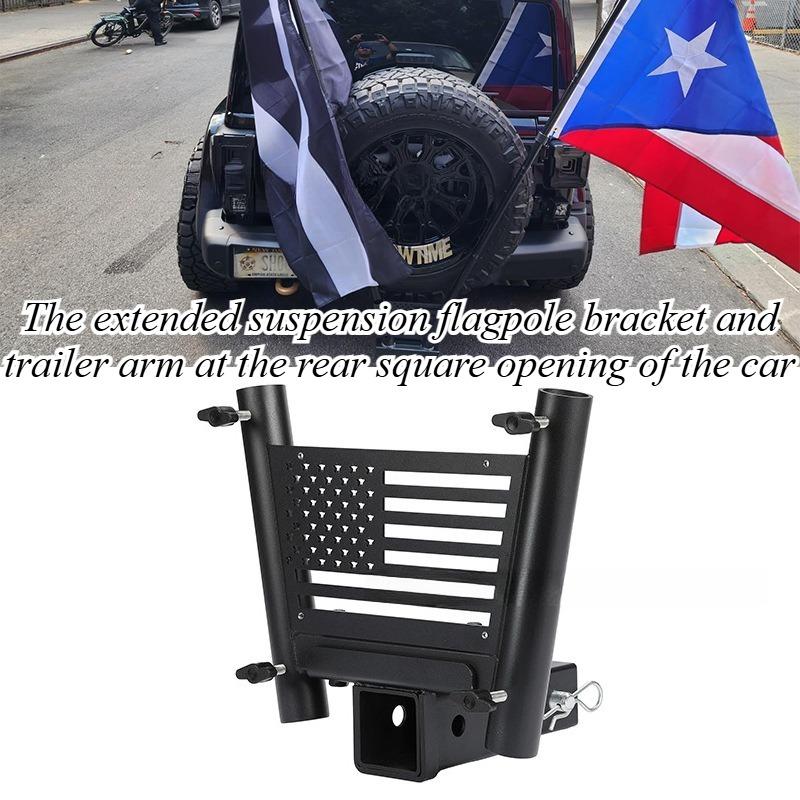 Für Universelles SUV Jeep LKW 2 Zoll Receiver Hitch Mount Verlängerter Fahnenmast Halter Abschlepp Heckhalter Zubehör Off Road ATV UTV