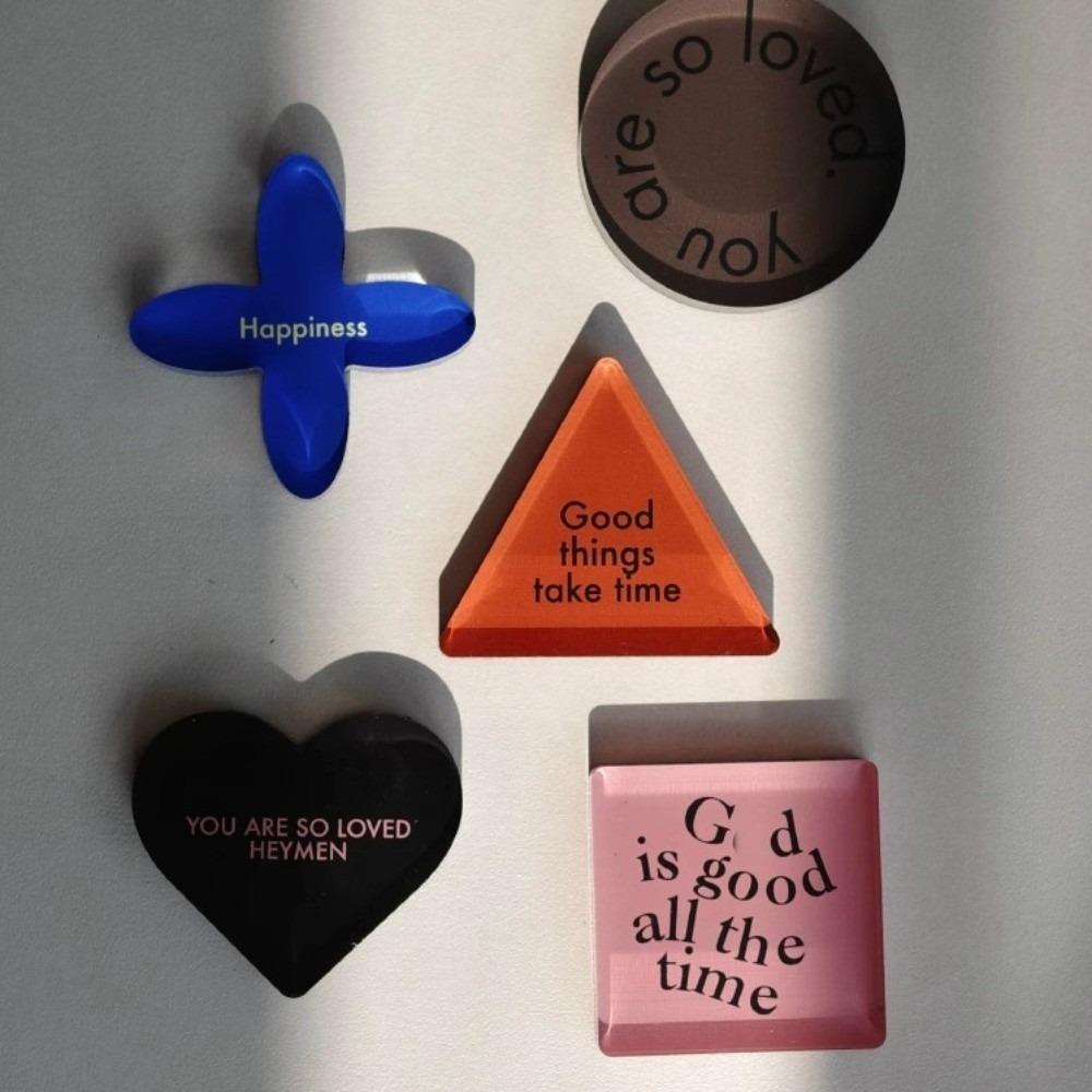5pcs Motivational Geometric Shape Refrigerator Magnet Gift Giving 5pcs