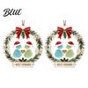 Durable Acrylic Holiday Pendant Best Friends Christmas Wreath Pendant, Hanging Ornament, Festive Atmosphere Party Decor Decorative Piece for