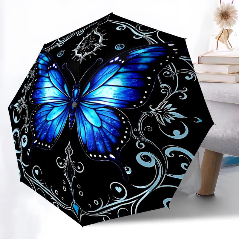 1pc Butterfly Mandala Design Automatic Open/Close Umbrella - Compact Travel Umbrella, Durable Construction, Fashionconscious yy251208131