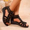 2026 Cool Women's Summer Plus Size Wedge Fashion Outside Wear Fish Mouth Open Toe Sandals