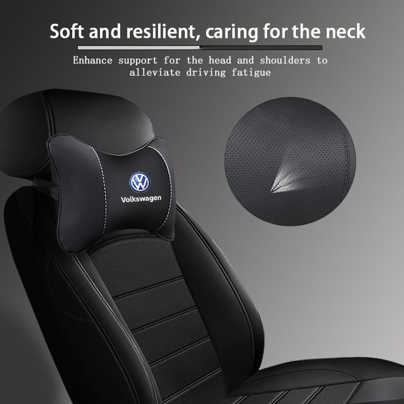 Hub Caps Keychain Leather Car Seat Headrest Memory Foam Comfort Neck Pillow Auto Interiors For Volkswagen VW RLine R Golf T5 Ti