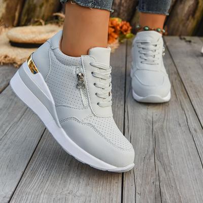 Sports and Leisure Single Shoes Women's 2025 Autumn New European and American Fashion Thick-soled Color Matching Large-size Casual Sports Women's S