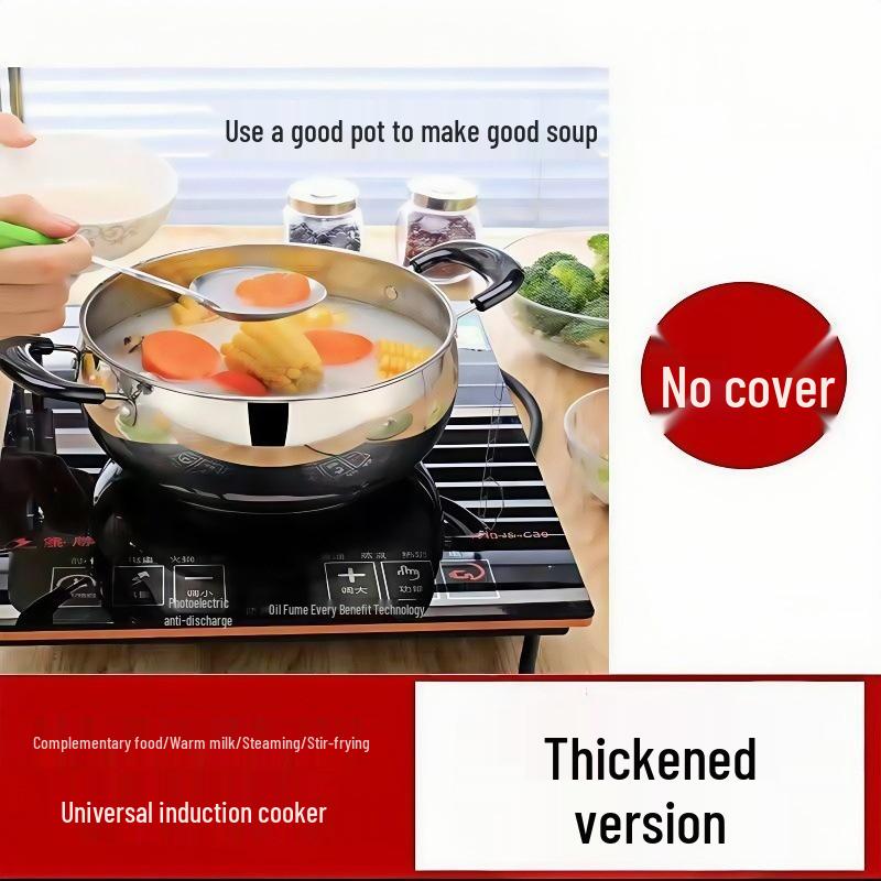 Extra Thick Large Capacity Stainless Steel Soup and Stew Pot for Induction Cookers